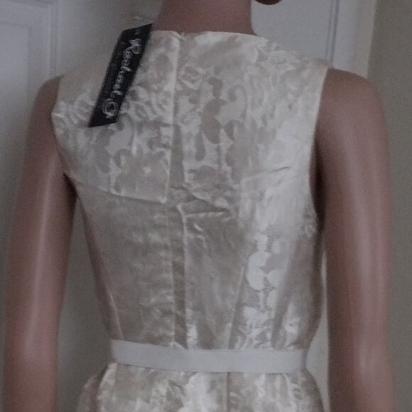 Rachael G. Beige Printed Dress, Size M - Picture 4 of 16